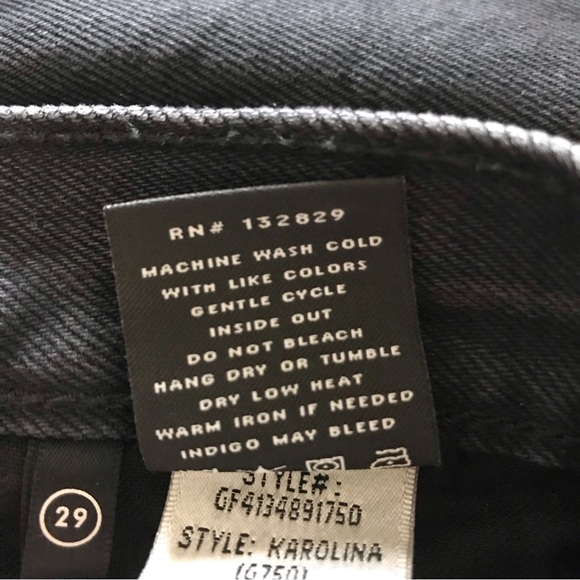 GRLFRND High Rise Chewed Hem Karolina Jeans in Excuse My French Sz 29 Button Fly - Picture 14 of 16